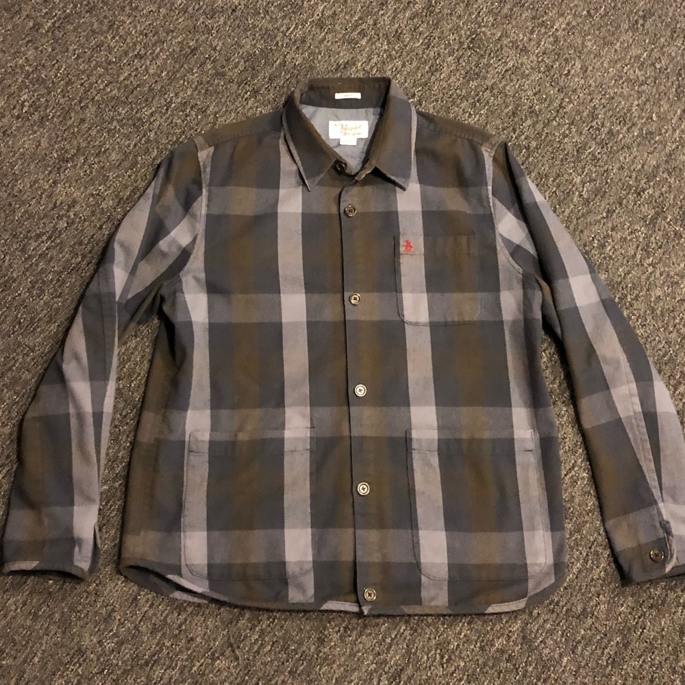 Penguin Brand button front Shirt Jacket Flannel classic Spring Casual Fall wear